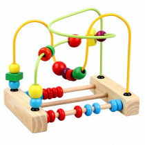Children's Wooden Wire Maze Roller Coaster Toys Math Counting Circle Beads Abacus Educational Toys Gift