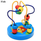 Kids Wooden Cartoon Print Wire Maze Roller Coaster Toys Math Counting Circle Beads Abacus Educational Toys Gift