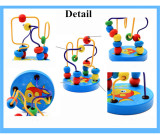 Kids Wooden Cartoon Print Wire Maze Roller Coaster Toys Math Counting Circle Beads Abacus Educational Toys Gift