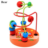 Kids Wooden Cartoon Print Wire Maze Roller Coaster Toys Math Counting Circle Beads Abacus Educational Toys Gift