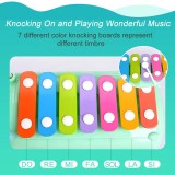 Baby Kids Musical School Bus Toys Car with Percussion Piano Matching Puzzle Blocks Circle Beads
