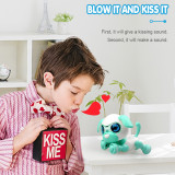 Cute Interactive Smart Pet Robotic Puppy Dog Toy Gift for Baby Kids with LED Eyes Sound Recording Sing Sleeping