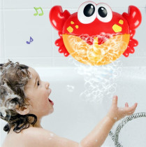 Baby Children's Funny Music Bath Bubble Maker Automatic Crab Bubble Machine Bath Shower Toys