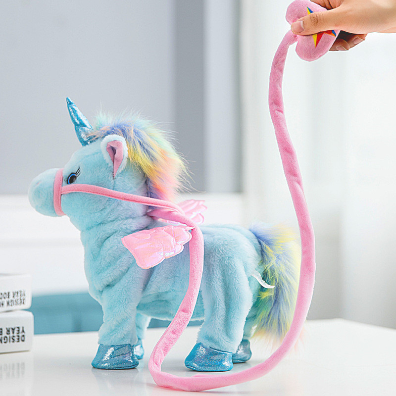 Us 16 99 Lovely Electric Singing Walking Robot Unicorn Plush Toy Soft Stuffed Animal Doll For Baby Children Gifts M Dqgoods Com