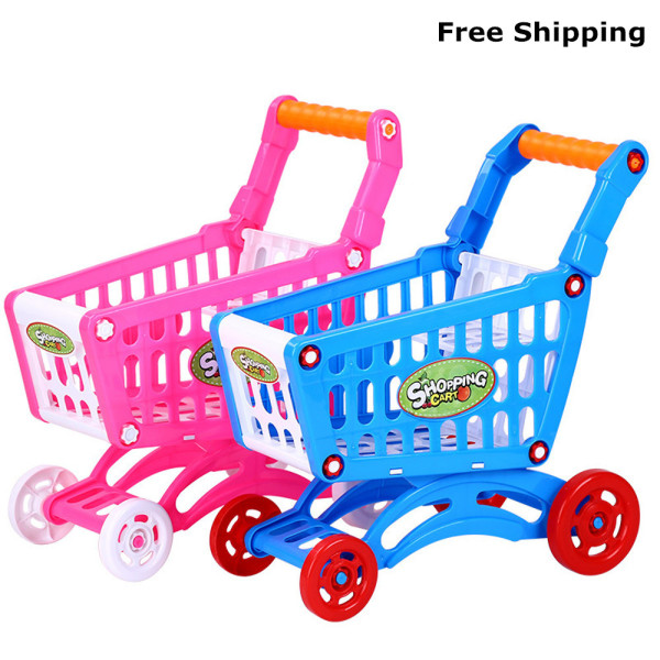 Children's Mini Shopping Cart Groceries Toys Push & Pull Baby Walker Toys Kids Pretend Play Toys