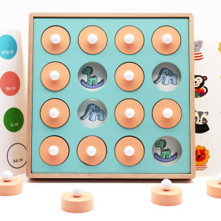 Children's Memory Focus Logic Thinking Training Wooden Memory Chess Puzzle Toy Parent-child Interactive Game