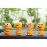 Creative Car Carrying Ornaments Smiley Spring Doll Shaking Head Doll Expression Pack Toys