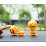 Creative Car Carrying Ornaments Smiley Spring Doll Shaking Head Doll Expression Pack Toys