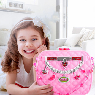 Children's Makeup Cosmetics Tote Bag Storage Princess Stage Performance Red Nail Polish Toy