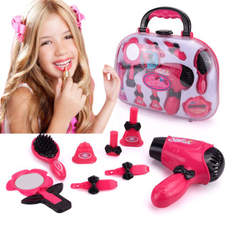 Girls Makeup Toys Set Simulation Beauty Salon Electric Blowing Makeup Handbag