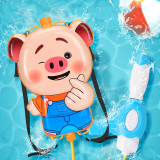 Children's Pull Bag Water Gun Cartoon Seaweed Pig Beach Water Play Toy