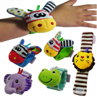 Baby Rattles Toys Animal Socks Wrist Strap with Rattle Baby Foot Socks Wrist Strap Cartoon Educational Best Gift