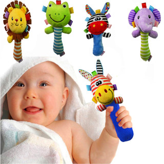 Baby Infant Toy Soft Handbells Baby Hand Wrist Strap Rattles Toy Developmental Toys for Child Birth Gift