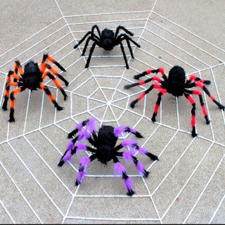Halloween Decoration Horror Black Spider Haunted House Spider Web Bar Party Decoration Supplies Simulation Plush Tricky Toy