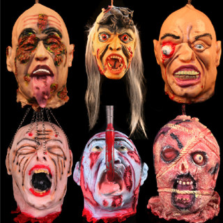 Halloween Horror Props Bloody Head Haunted House Party DIY Decoration Halloween Scary Ghost Zombie Head Hanging Decoration