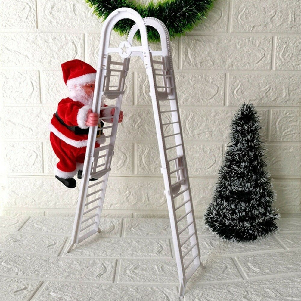 Us 12 99 Electric Santa Climbing Ladder Christmas Toy Gifts