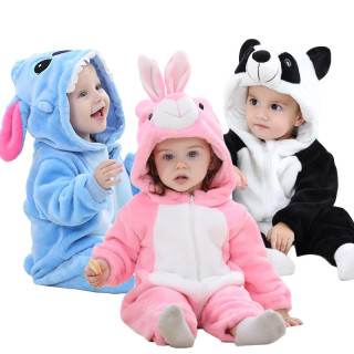 Cute Animal Baby Onesie Romper Jumpsuit Toddler Flannel Hooded Palysuit Costume Pajamas Sleepsuit 