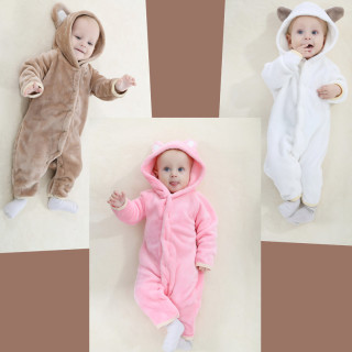Baby Bear Costume Onesie Romper Jumpsuit Infant Toddler Flannel Animal Playsuit Pajamas Sleepsuits