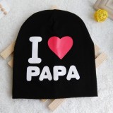 Lovely Cotton Baby Boys Girls Beanie Cap Infant Kids Hats I Love PAPA MAMA