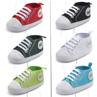 Baby Infant Toddler Casual Canvas Sneakers Kids Boy Girl Soft Sole Crib Shoes Prewalkers