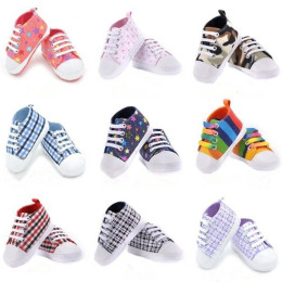 Infant Baby Boy Girl Anti-Slip Canvas Sneaker Soft Sole Prewalkers Toddler Crib Shoes