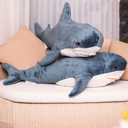 Cute Plush Shark Toy Soft Travel Sleeping Pillow Shark Nursery Doll Stuffed Animal Gifts