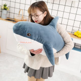 Lovely Plush Shark Toy Travel Sleeping Pillow Shark Nursery Doll Stuffed Animal Gifts