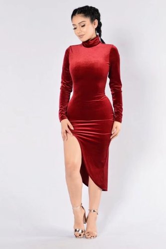 N294 sexy velvet dress