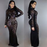 N301 sexy sequin maxi dress