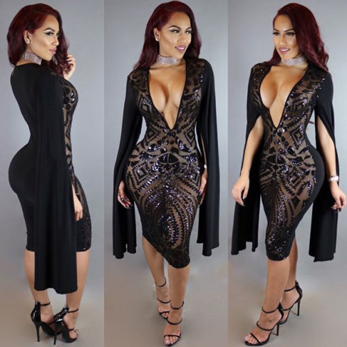 N303 sexy sequin dress