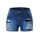 6072 women holes ripped jeans shorts