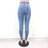 249 hot sell crumpled high-waisted women ladies' jeans