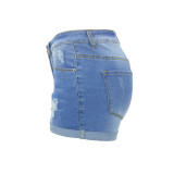 6035 women holes jeans shorts