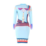 2357-3 women hot sell Multicolor printed dresses