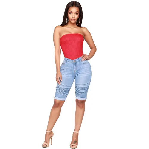 6022 women stretch jeans pirate shorts