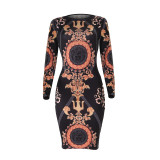 2357-2 women hot sell Multicolor printed dresses
