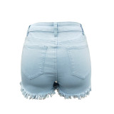 185 6 colors holes hot style fringed  jeans shorts
