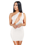 2399 women spring  six colors one-shoulder sexy dress
