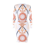 2357-1 women hot sell Multicolor printed dresses