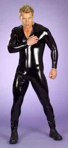 sexy men's vinyl catsuit