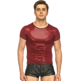 sexy men leather top N959