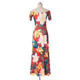 short sleeve strapless  summer dress G0185