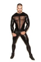 sexy men leather jumpsuit N972