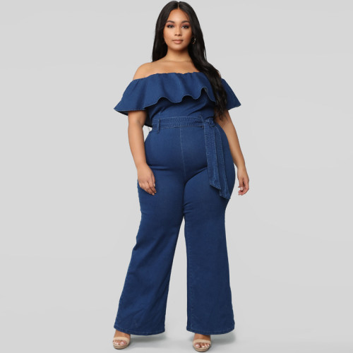 plus size women jeans jumpsuit 19198