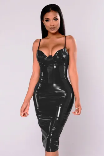 plus size pvc dress 9002