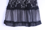 women lace see trought dress Q218