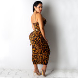 Sexy leopard print dress 3812