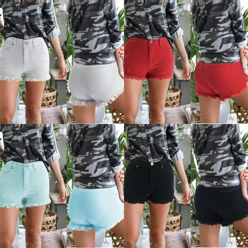 669  women holes  tassels  jeans shorts