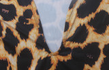 sexy leopard v-neck dress 9416
