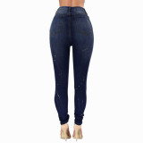 women hole jeans pants ck008